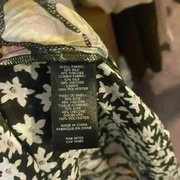 Rebecca Taylor Bow Fleur Print Mix Midi Dress in Black Combo size 2 Nwt - Picture 5 of 7